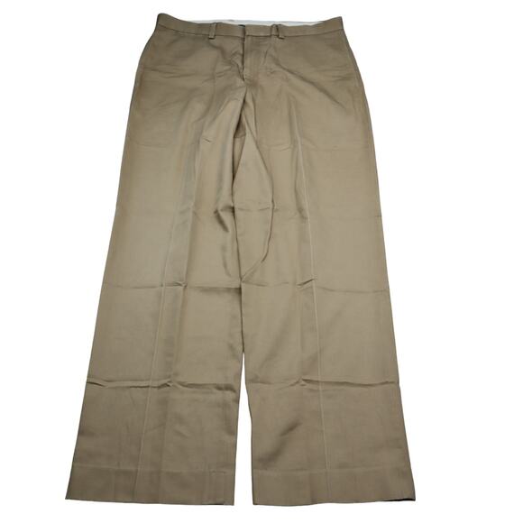 L L Bean Pants Mens 36 x 34 Khaki Brown Pants Workwear Dress Chino Slacks Office - Picture 1 of 16